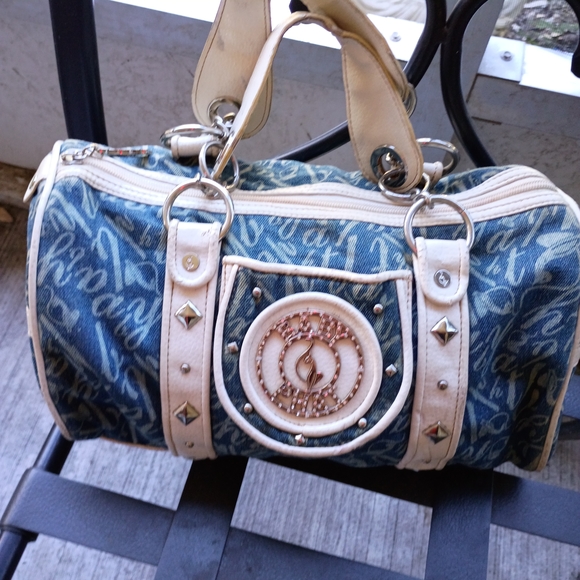 Stylish Blue and Cream Women's Bag - Picture 1 of 6